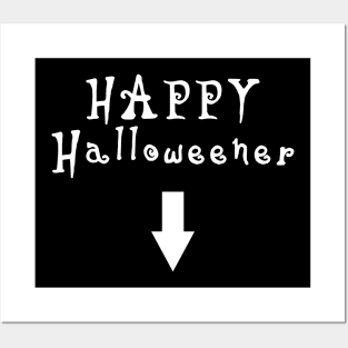 happy halloweener white Posters and Art